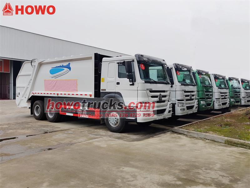 HOWO 6X4 20CBM rear loader garbage truck