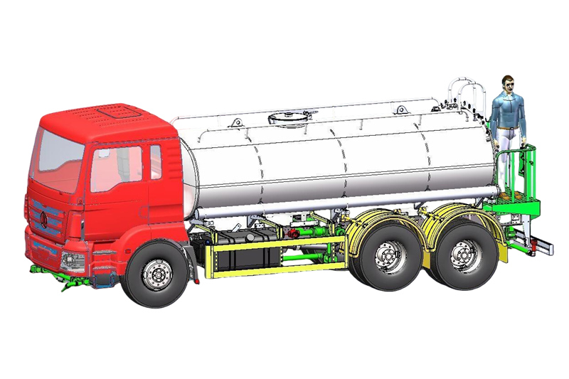 HOWO potable water bowser tanker 3D drawing